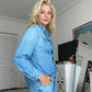 Set de pijamale din denim fals pentru femei, 2 piese-7