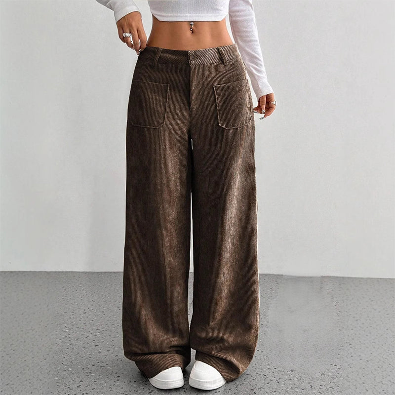🎁Noutăți 2026 50% REDUCERE💥Pantaloni casual pentru femei, cu talie înaltă și croi lejer💕-12