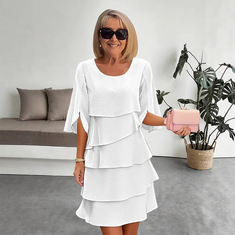 💥Reducere de 50% pentru o perioadă limitată 😍Rochie elegantă pentru femei, cu mâneci cu volane suprapuse