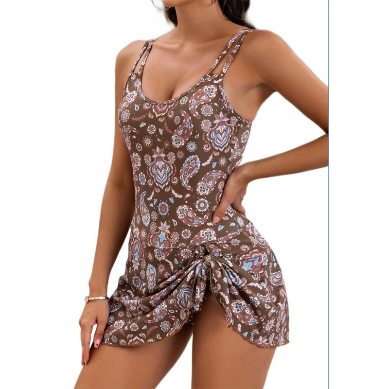 🌈🩱 Costum de baie pentru femei cu talie înaltă și legături laterale-2