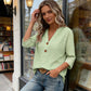 🔥Limited-time offer-Women's V-Neck Button Down Eyelet Blouse-4