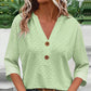 🔥Limited-time offer-Women's V-Neck Button Down Eyelet Blouse-10