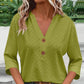 🔥Limited-time offer-Women's V-Neck Button Down Eyelet Blouse-12