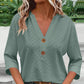 🔥Limited-time offer-Women's V-Neck Button Down Eyelet Blouse-13