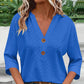 🔥Limited-time offer-Women's V-Neck Button Down Eyelet Blouse-14