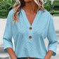 🔥Limited-time offer-Women's V-Neck Button Down Eyelet Blouse-17
