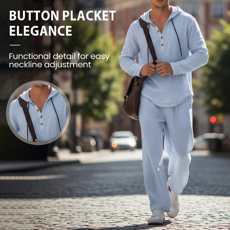 📢📢50% REDUCERE !!! Set de 2 piese pentru bărbați: bluză cu glugă și pantaloni largi, casual-2