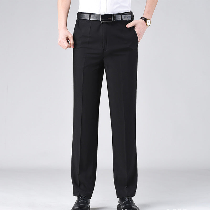 Pantaloni de costum business cu talie înaltă pentru bărbați-2