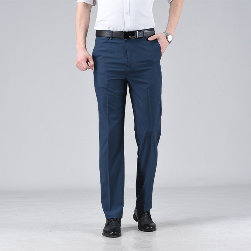 Pantaloni de costum business cu talie înaltă pentru bărbați-4