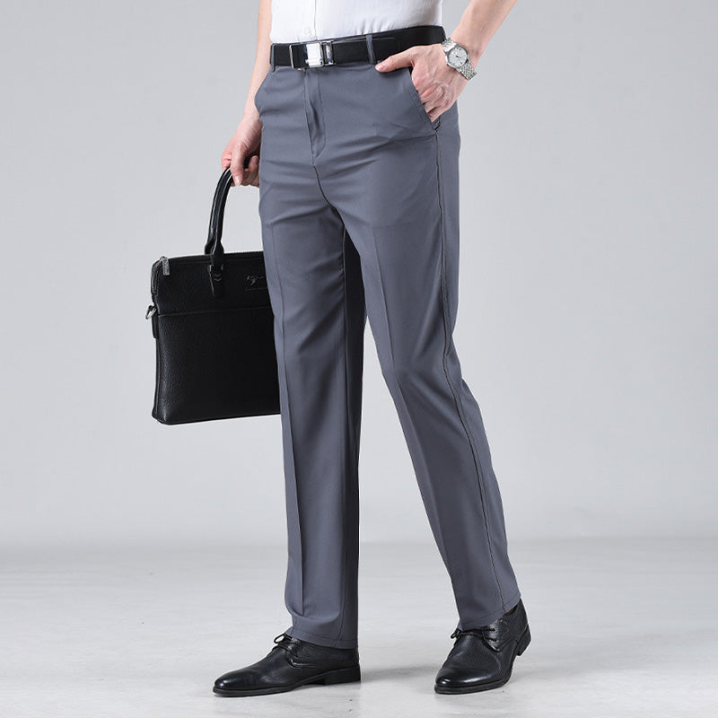 Pantaloni de costum business cu talie înaltă pentru bărbați-5