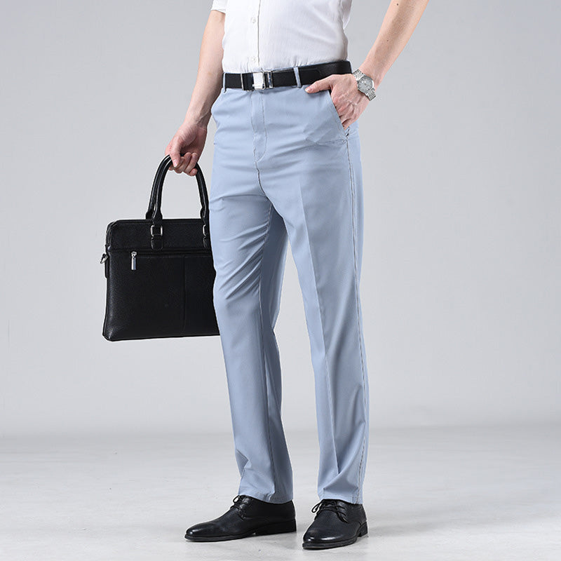 Pantaloni de costum business cu talie înaltă pentru bărbați-6