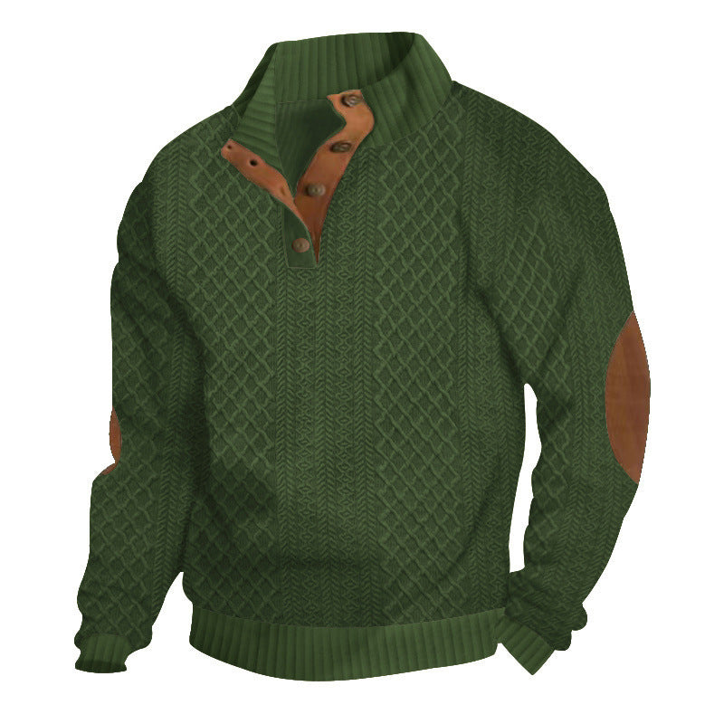 Hanorac cu guler din jacquard texturat pentru bărbați - CUMPĂRĂ 2 TRANSPORT GRATUIT-14