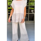 Set pentru femei, două piese, cu mâneci scurte, în culori uni: bluză și pantaloni-3