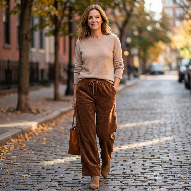 ⏳Reducere de 50% pentru o perioadă limitată⏰Pantaloni casual din catifea cu croi lejer pentru femei👖-1