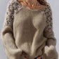 ⏳Time-Limited Special⏰Women's Crochet Lace Lantern Sleeve Sweater👚🌸