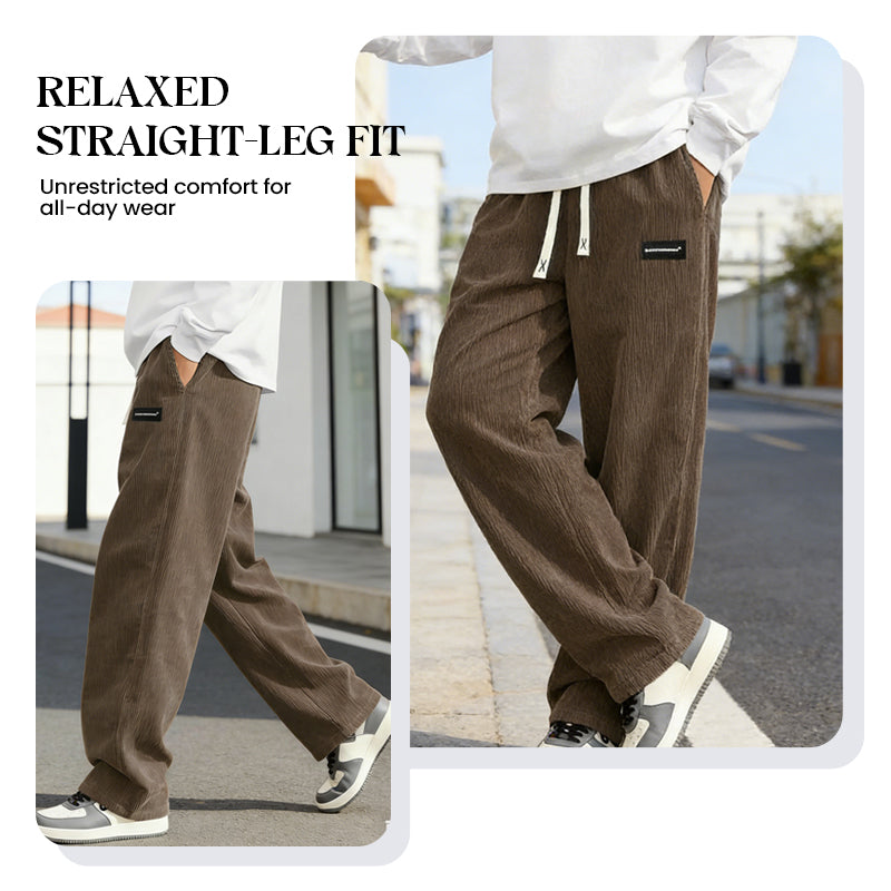 ✨🔥Pantaloni largi pentru bărbați, cu șnur și buzunare-5