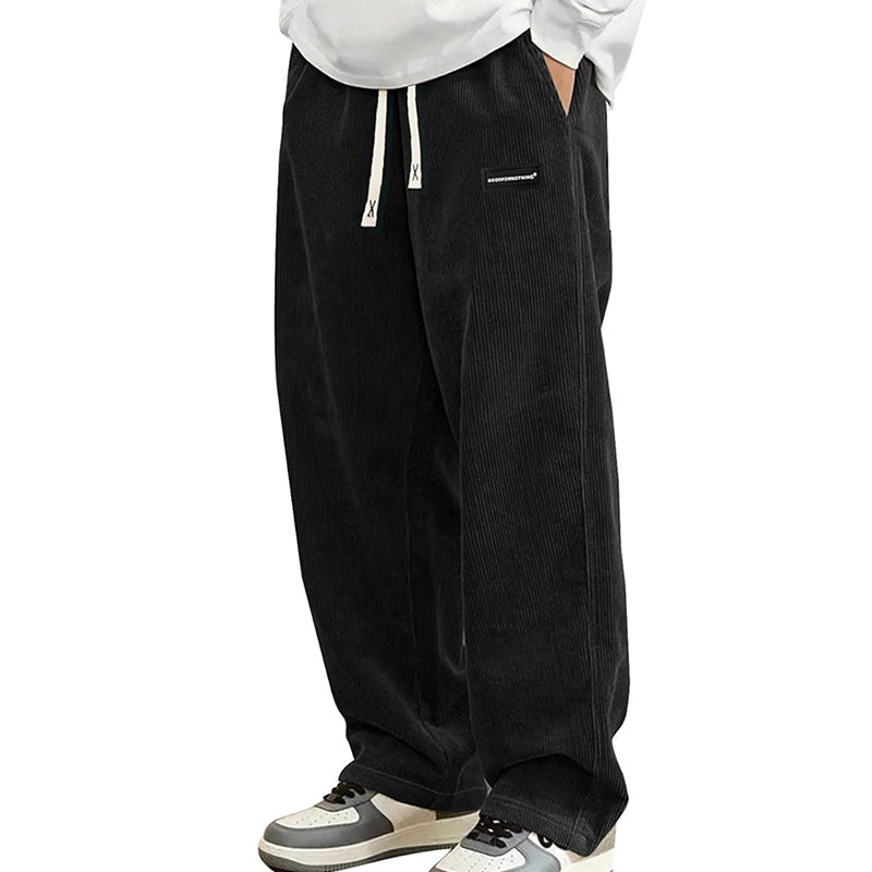 ✨🔥Pantaloni largi pentru bărbați, cu șnur și buzunare-11
