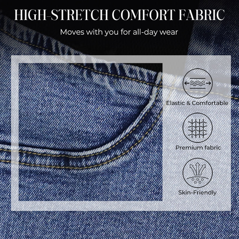 📢📢50% REDUCERE!!⏰Blugi din denim elastic cu talie înaltă pentru femei-1