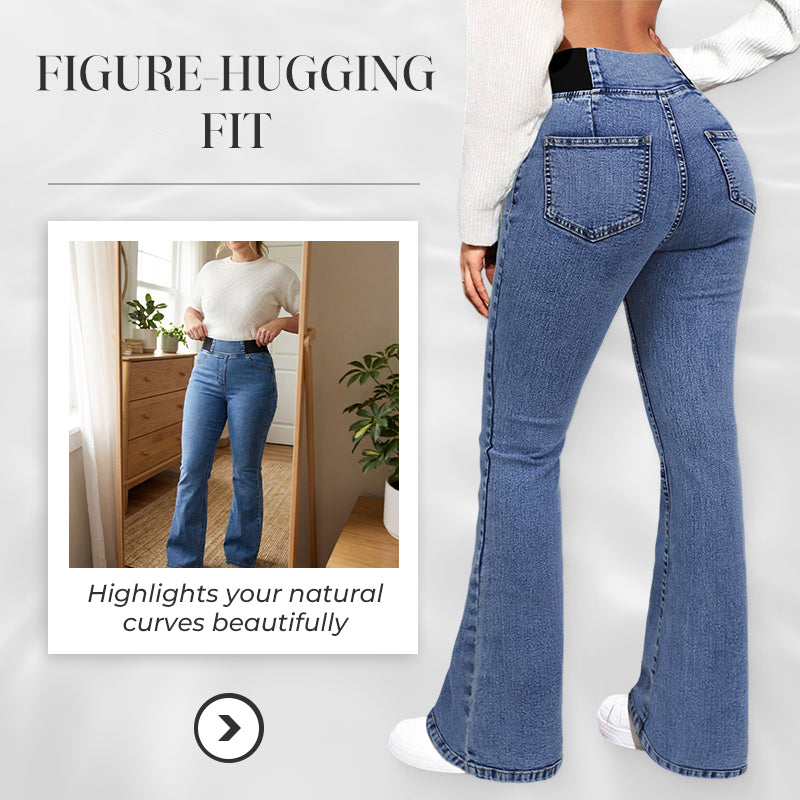 📢📢50% REDUCERE!!⏰Blugi din denim elastic cu talie înaltă pentru femei-2