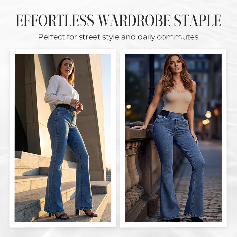 📢📢50% REDUCERE!!⏰Blugi din denim elastic cu talie înaltă pentru femei-4