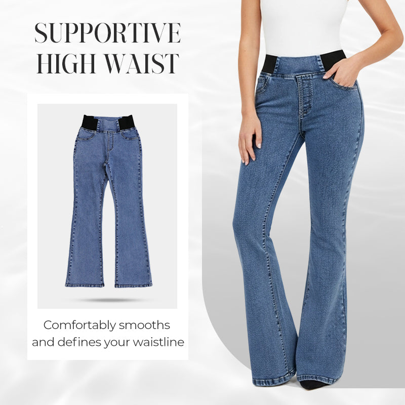 📢📢50% REDUCERE!!⏰Blugi din denim elastic cu talie înaltă pentru femei-5