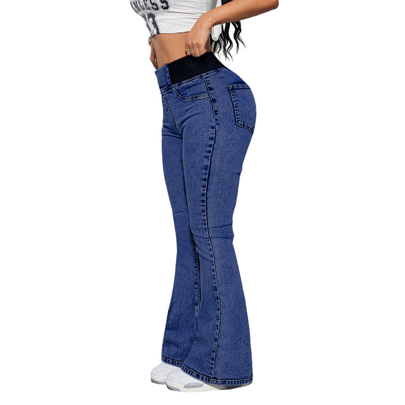 📢📢50% REDUCERE!!⏰Blugi din denim elastic cu talie înaltă pentru femei-10