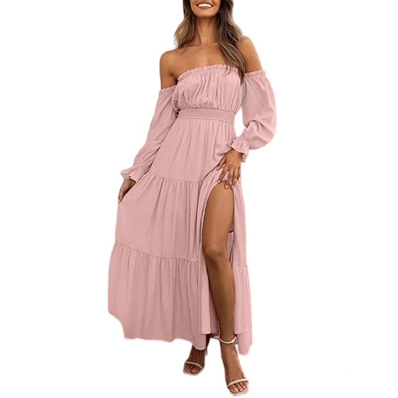 🆕2026⏰🎁Rochie de damă cu talie înaltă fără umăr👗-11