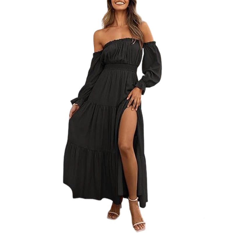 🆕2026⏰🎁Rochie de damă cu talie înaltă fără umăr👗-14
