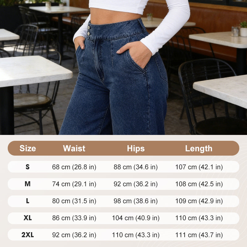 💖👖 Blugi cu talie înaltă și picior larg pentru femei-9