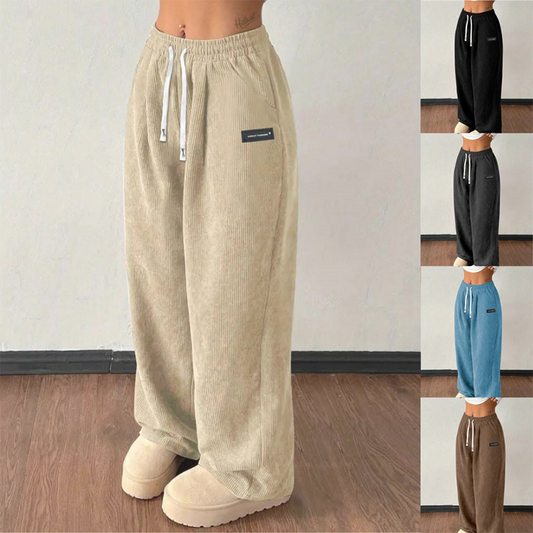 ✨💓Pantaloni largi din catifea pentru femei, cu șnur🔥