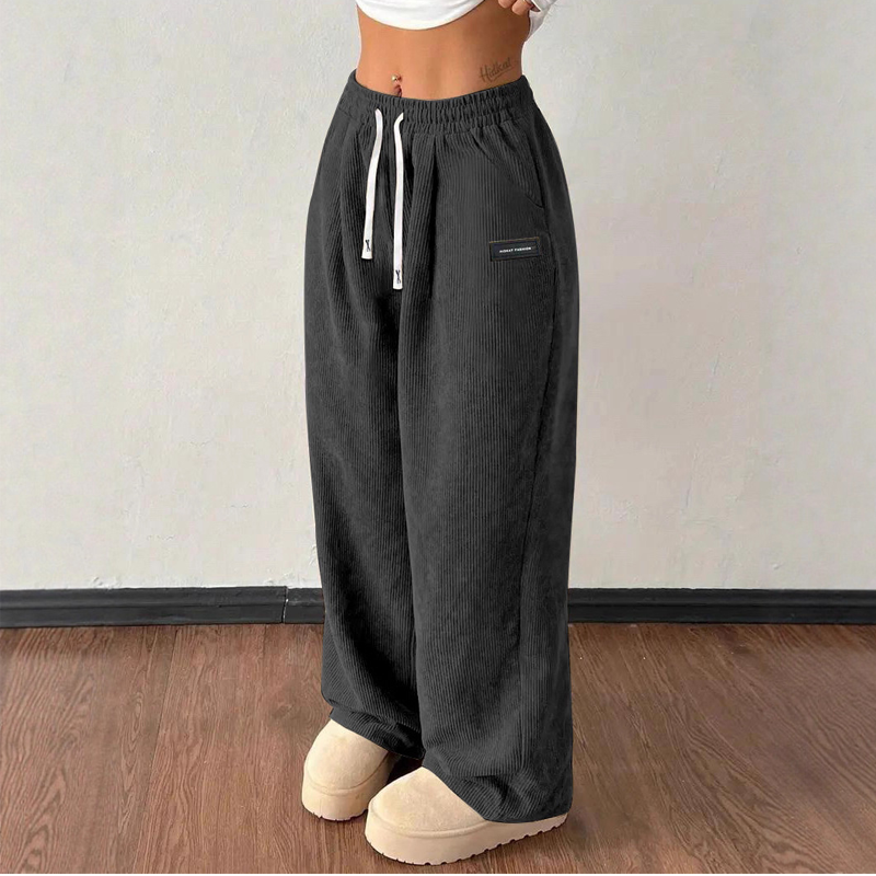 ✨💓Pantaloni largi din catifea pentru femei, cu șnur🔥-7