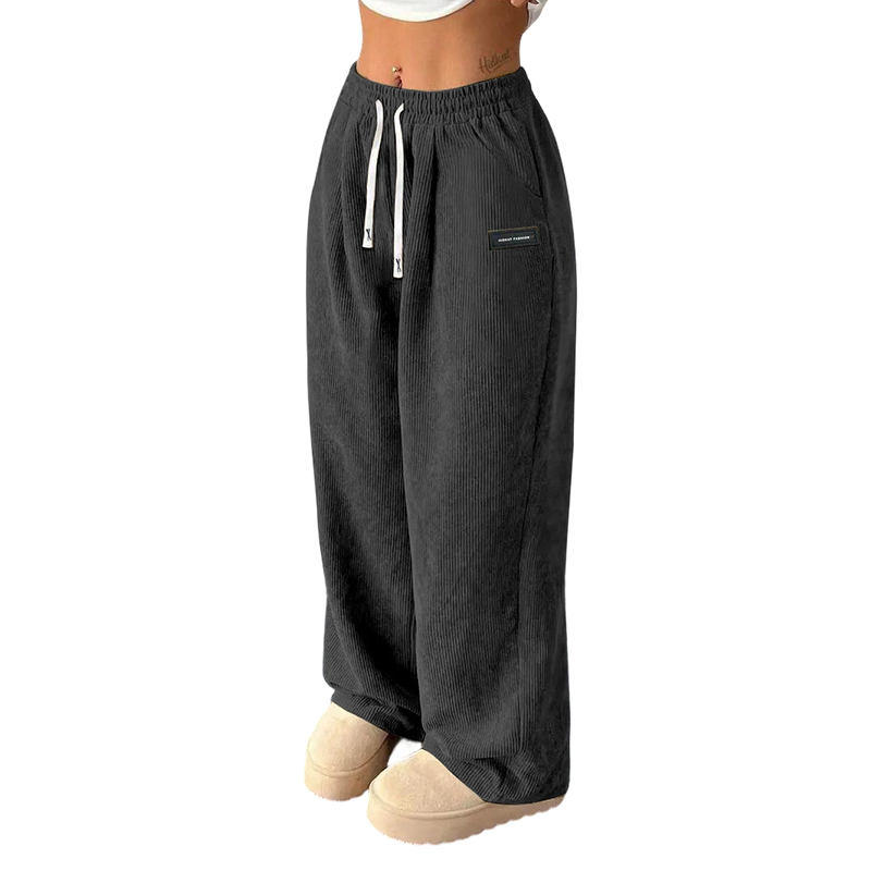 ✨💓Pantaloni largi din catifea pentru femei, cu șnur🔥-10
