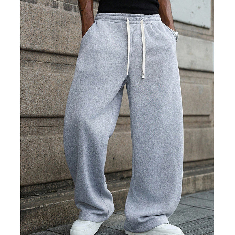 Pantaloni casual pentru bărbați, cu șnur lejer, 👖-10