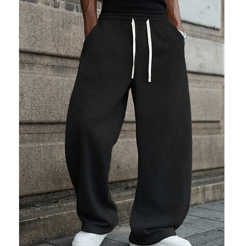 Pantaloni casual pentru bărbați, cu șnur lejer, 👖-1