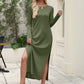 Rochie tricou cu mâneci lungi pentru femei-3
