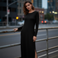 Rochie tricou cu mâneci lungi pentru femei-2