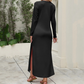 Rochie tricou cu mâneci lungi pentru femei-4