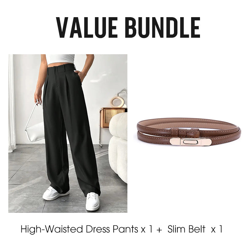 💝Noutăți cu 50% reducere💥Pantaloni eleganți pentru femei, cu talie înaltă-13