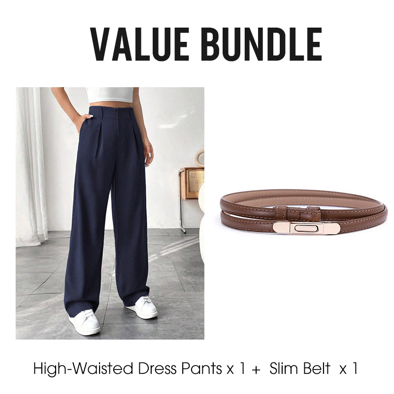 💝Noutăți cu 50% reducere💥Pantaloni eleganți pentru femei, cu talie înaltă-12