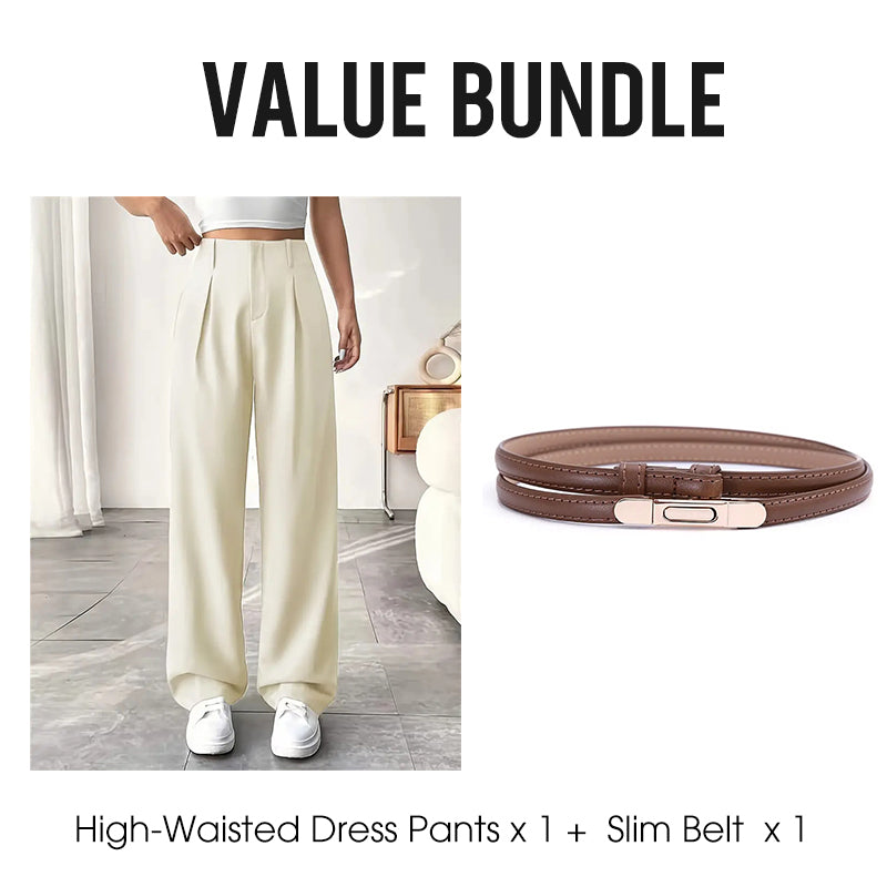 💝Noutăți cu 50% reducere💥Pantaloni eleganți pentru femei, cu talie înaltă-14