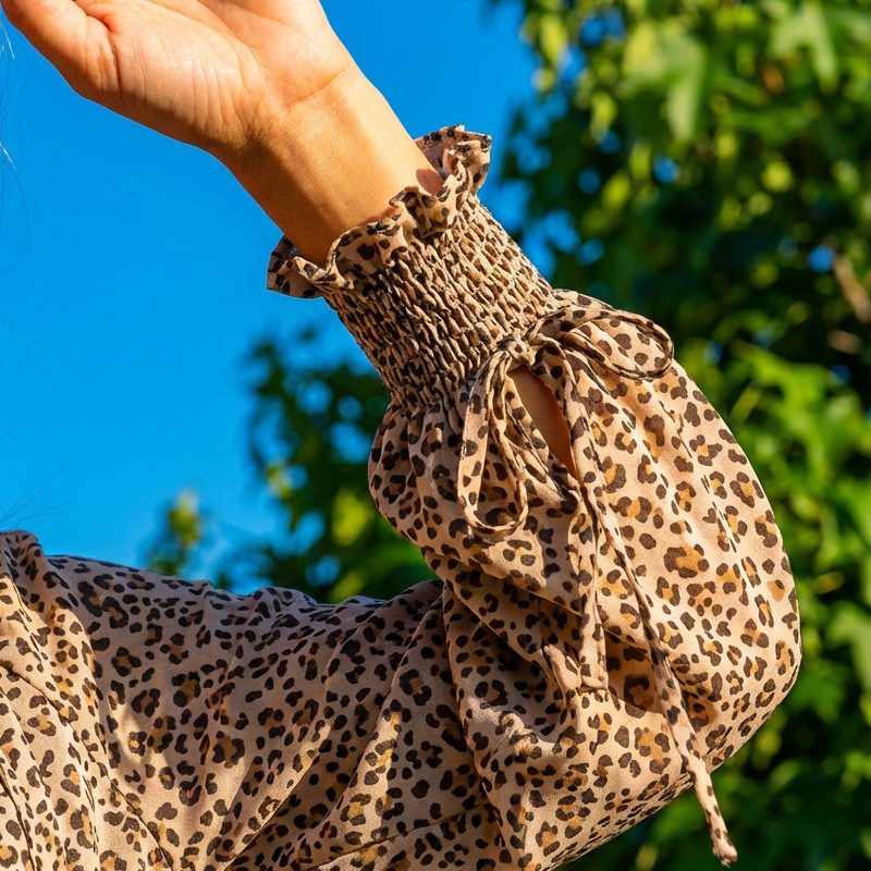 Rochie mini cu decolteu în V, mâneci lungi și volane la tiv, pentru femei-10