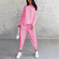 ⏰ Acum cu doar 50% reducere!🔥Set de hanorace și pantaloni cu mâneci lungi și tiv neregulat pentru femei-14