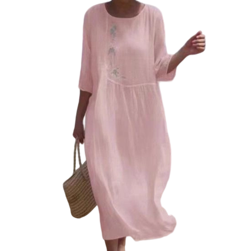 💝50% REDUCERE💃Rochie midi lejeră pentru femei, cu broderie-8