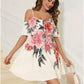 ⏰🎁Rochie cu imprimeu floral boho și umeri decupați pentru femei-5