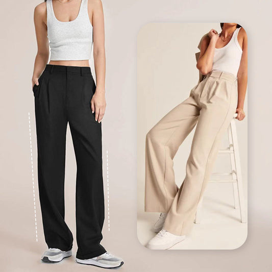 Pantaloni largi pentru femei, cu talie elastică