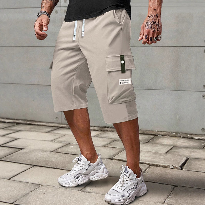 💥Cele mai vândute produse cu 60% reducere🔥 Pantaloni capri cargo pentru bărbați cu șnur🎉-6