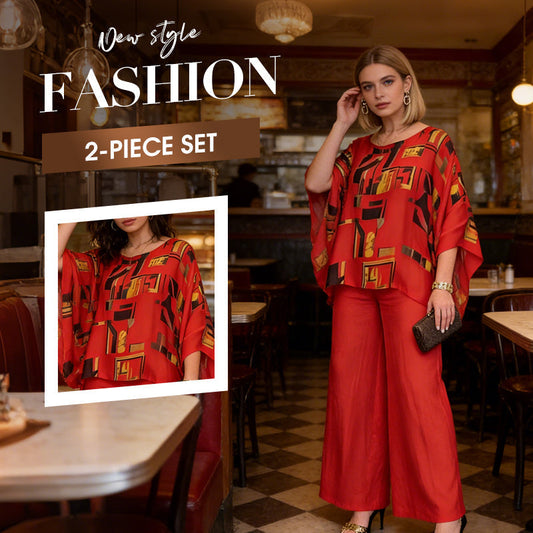 💗Set din 2 piese pentru femei: bluză cu imprimeu și pantaloni💓