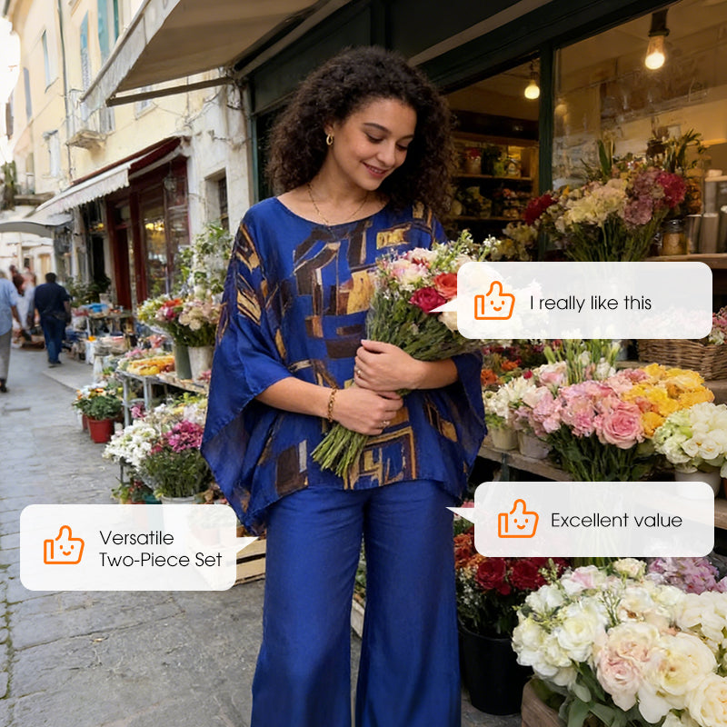 💗Set din 2 piese pentru femei: bluză cu imprimeu și pantaloni💓-7