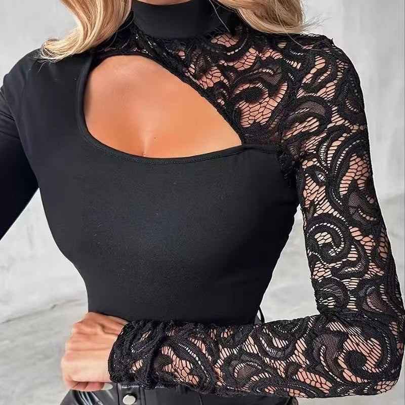 🎁Nou sosit 50% REDUCERE💥Bluză pentru femei cu mâneci asimetrice din dantelă-6