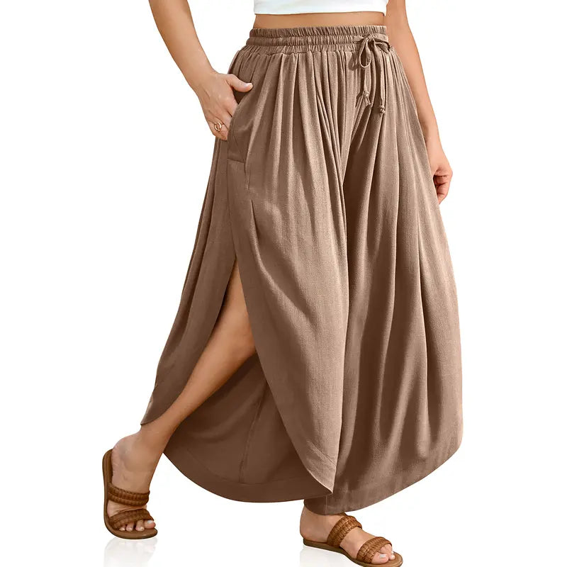 🎁Nou sosit 60% REDUCERE💥Pantaloni largi cu talie înaltă pentru femei-1